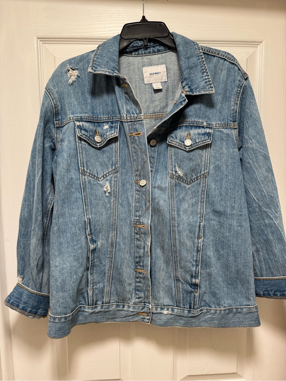 Old Navy Light Wash Distressed Denim Jacket